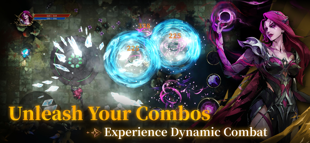 Shadow of the Depth - Shadow of the Depth gameplay showing dynamic rhythmic combat and magic combos in a dark fantasy dungeon