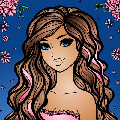 pretty woman with long wavy hair