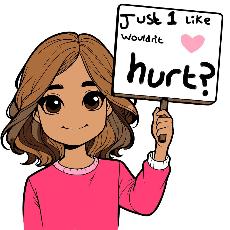 realistic girl holding up a sign