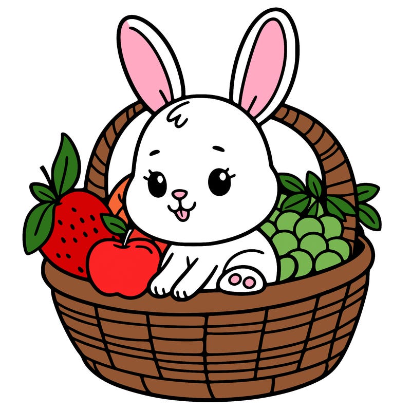 bunny in a fruit basket