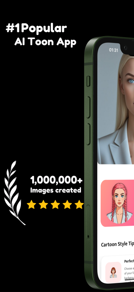 AI Cartoon Maker: Toon Studio - AI アニメメーカーアプリが、様式化されたカートゥーンポートレートと、100 万枚以上の画像作成というマイルストーンを表示