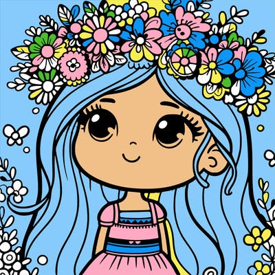 girl with flowers crown