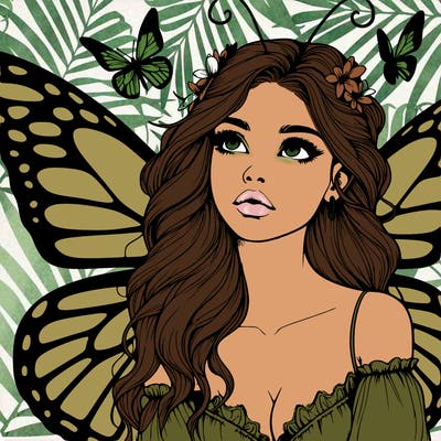 butterfly fairy realistic girl