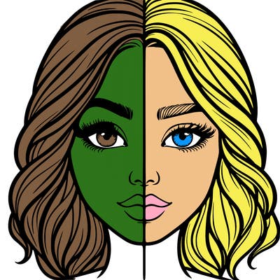 realistic girl split half