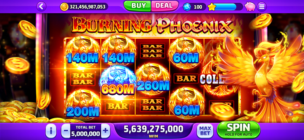 Macchina da slot a tema Fenice Ardente con una grande vincita e simboli di fenice dorata