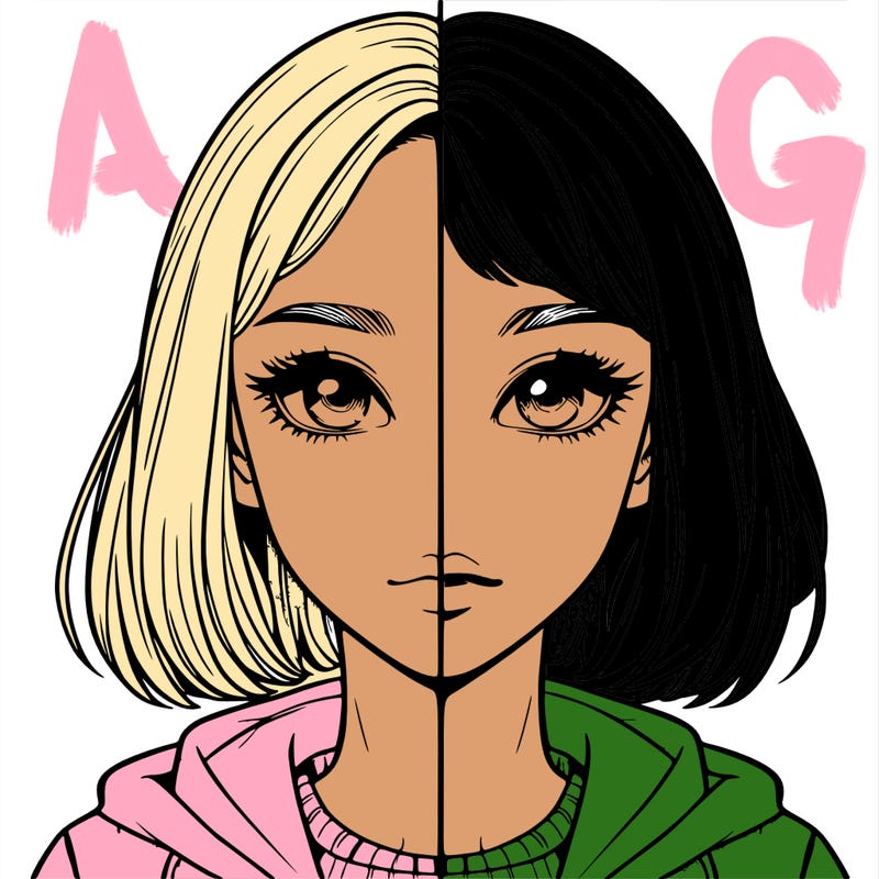 split realistic girl