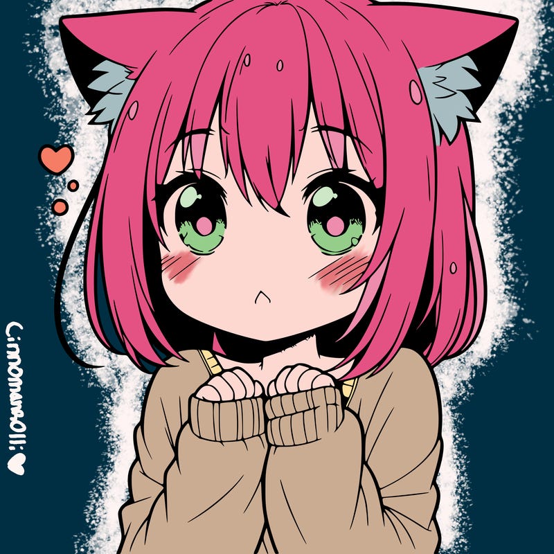 shy anime catgirl