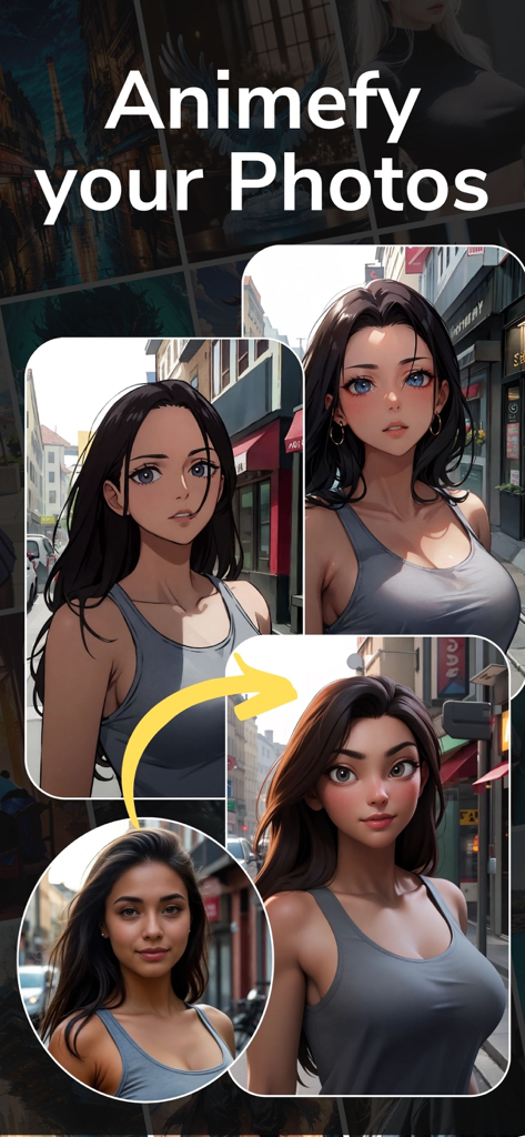 Dreamerland - AI Art Generator - AI art generator transforming a real portrait into different anime and cartoon styles