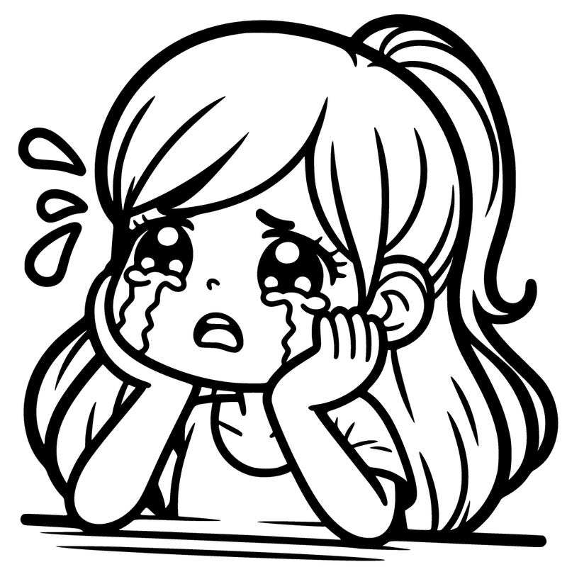 a girl crying
