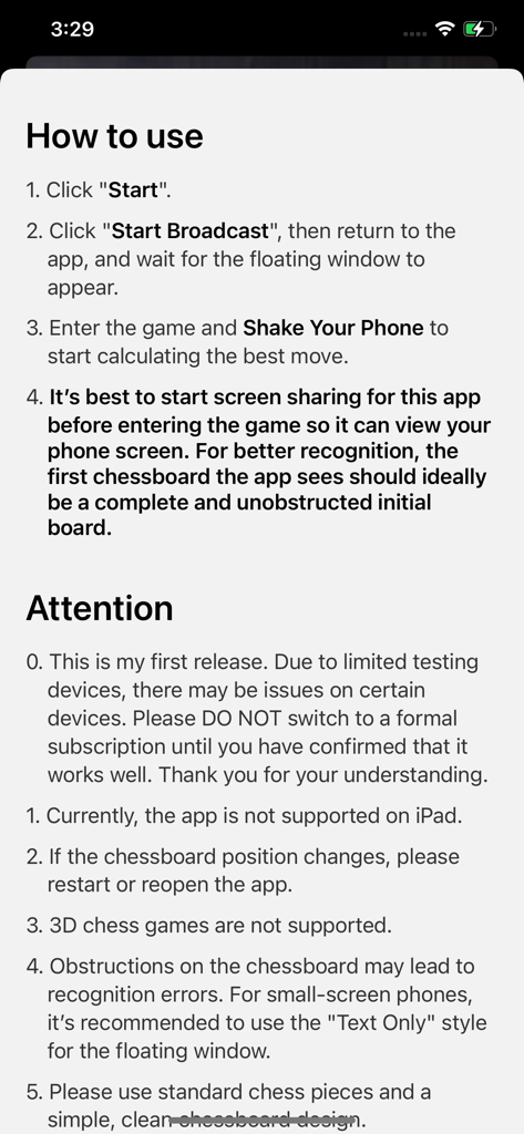 ChessBot - Real-time Advisor - Setup guide and instructions for ChessBot real-time advisor app.