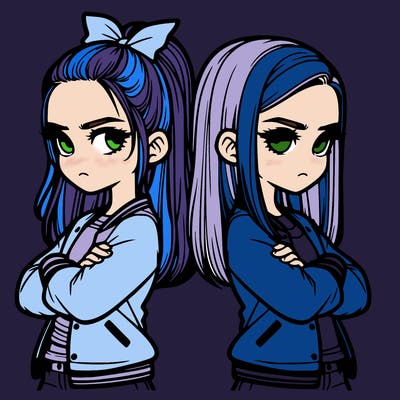 two girls standing back to back and they hate eachother