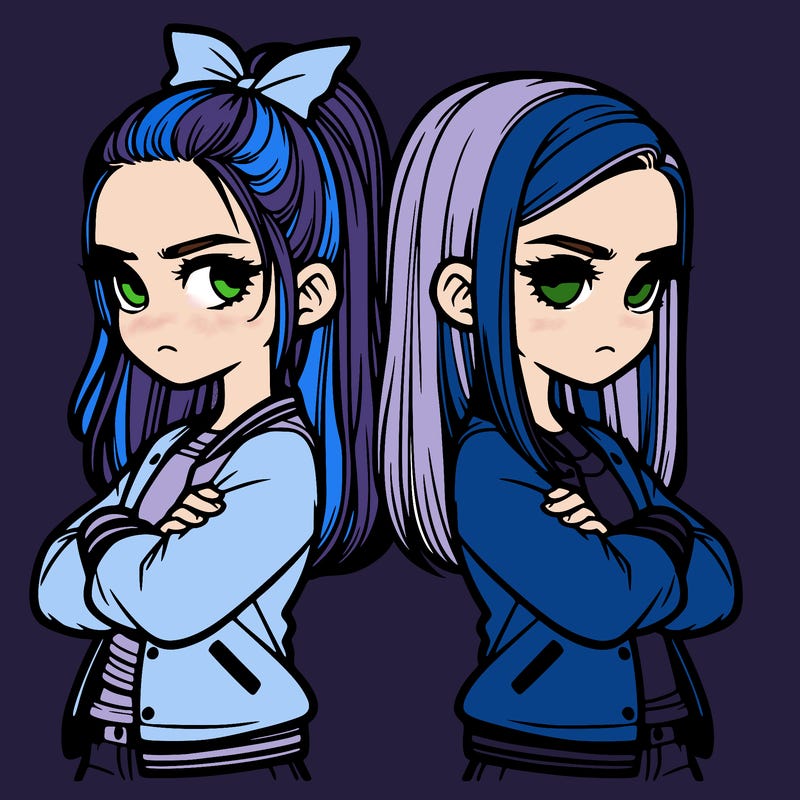 two girls standing back to back and they hate eachother