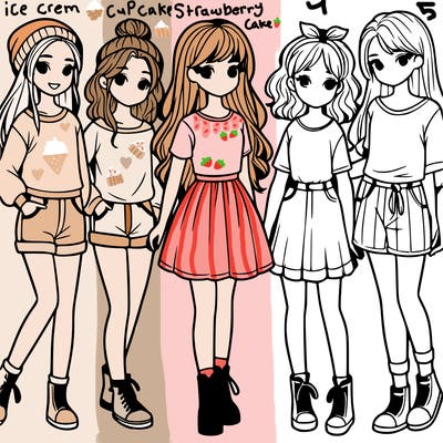 a group of five girls