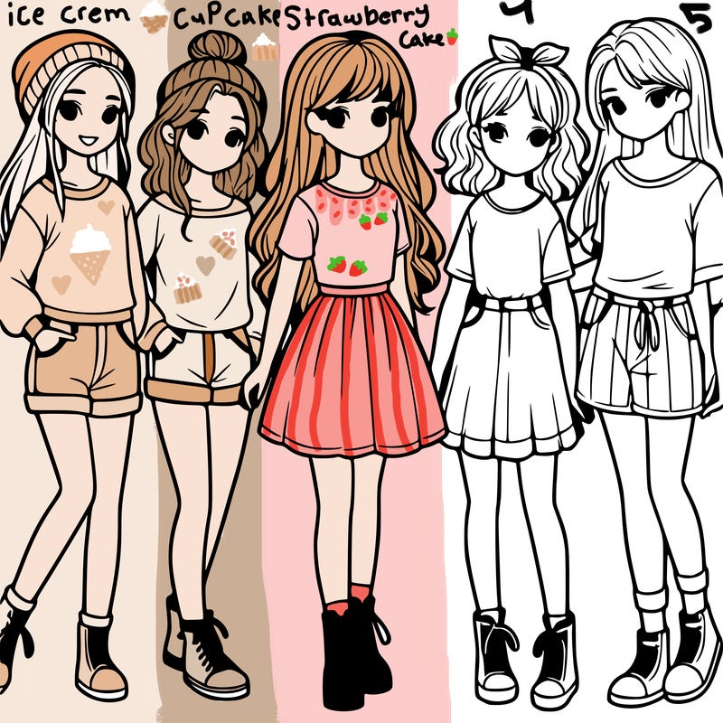 a group of five girls