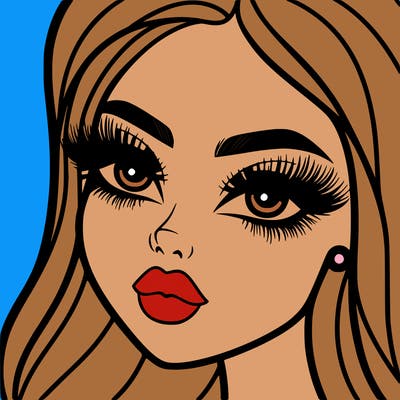 a girl with bold and glamorous makeup on