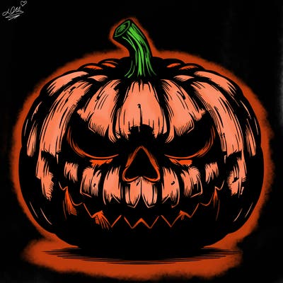 realistic scary halloween pumpkin