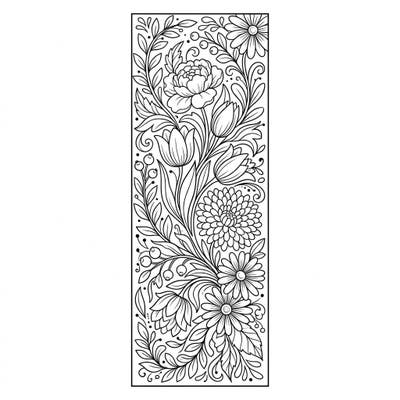 Unleash your artistic flair with this beautiful abstract floral bookmark coloring page. Its intricate botanical design provides a relaxing and rewarding creative escape.