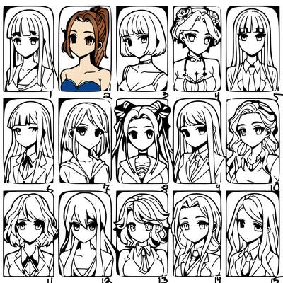 girls that look diffrent anime