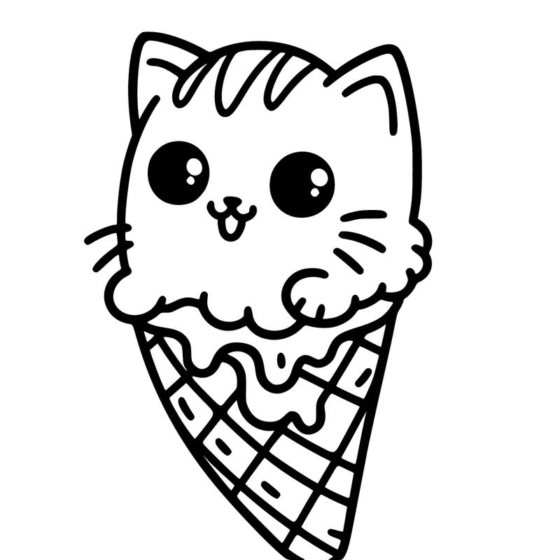 cat ice cream cone