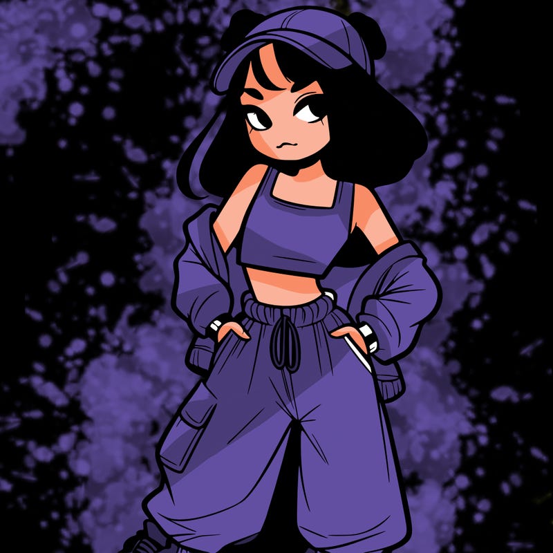 girl in crop top and baggy pants