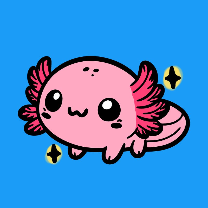 cute easy baby axolotl