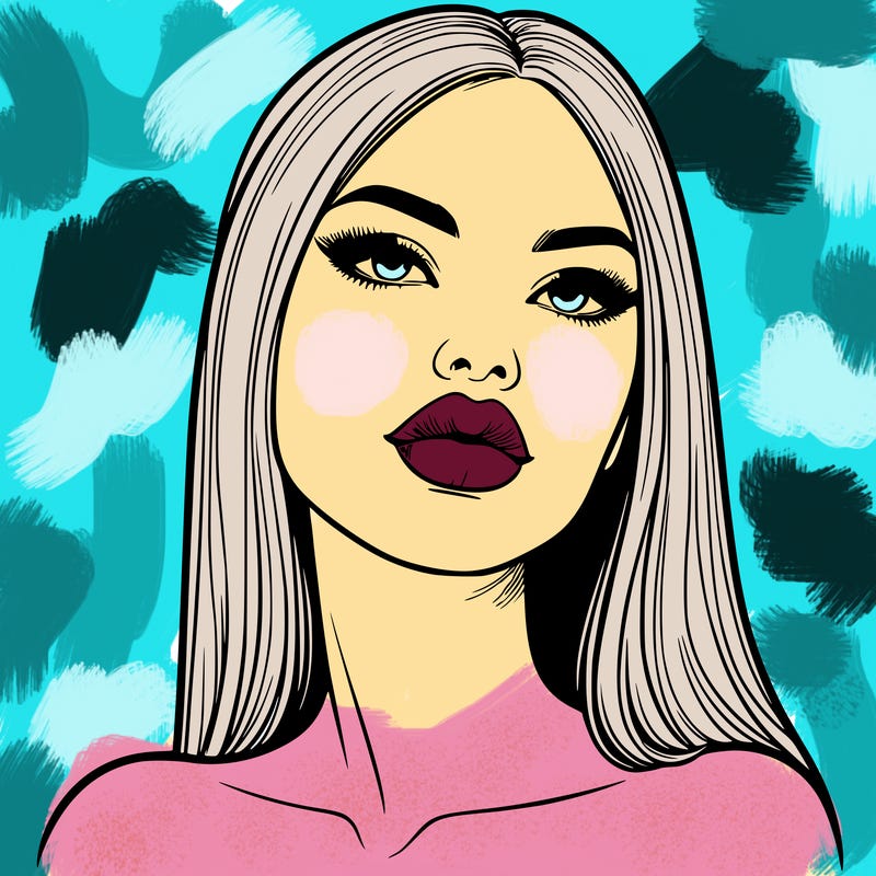 realistic woman with full lips