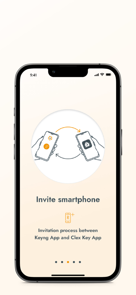 Keyng - Keyng app screen showing the digital key invitation process between apps