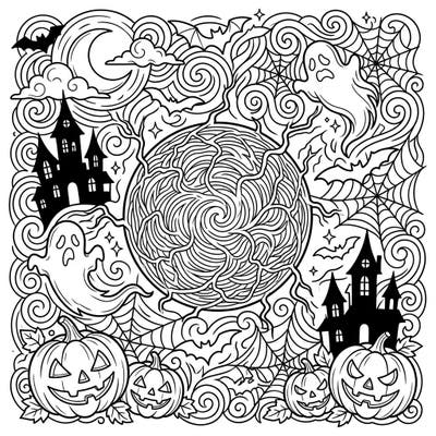 Dive into a uniquely spooky Halloween with our intricate Ball Lightning coloring page. This captivating design blends atmospheric mystery with classic holiday frights, offering a thrilling creative challenge for all.