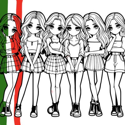 a group of girls realistic