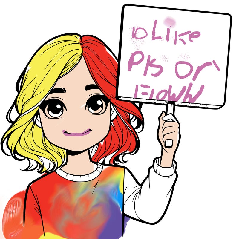 realistic girl holding up a sign