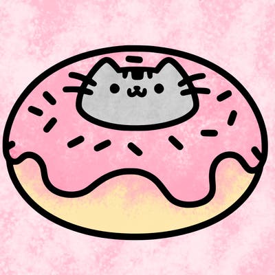 pusheen as a donut