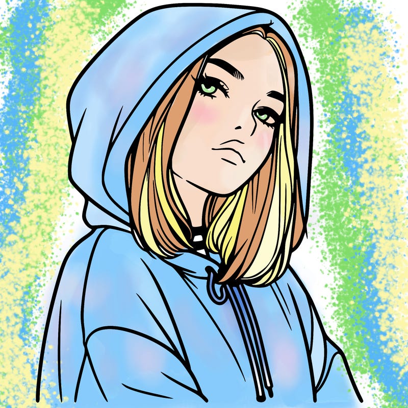 a realistic girl in a hoodie