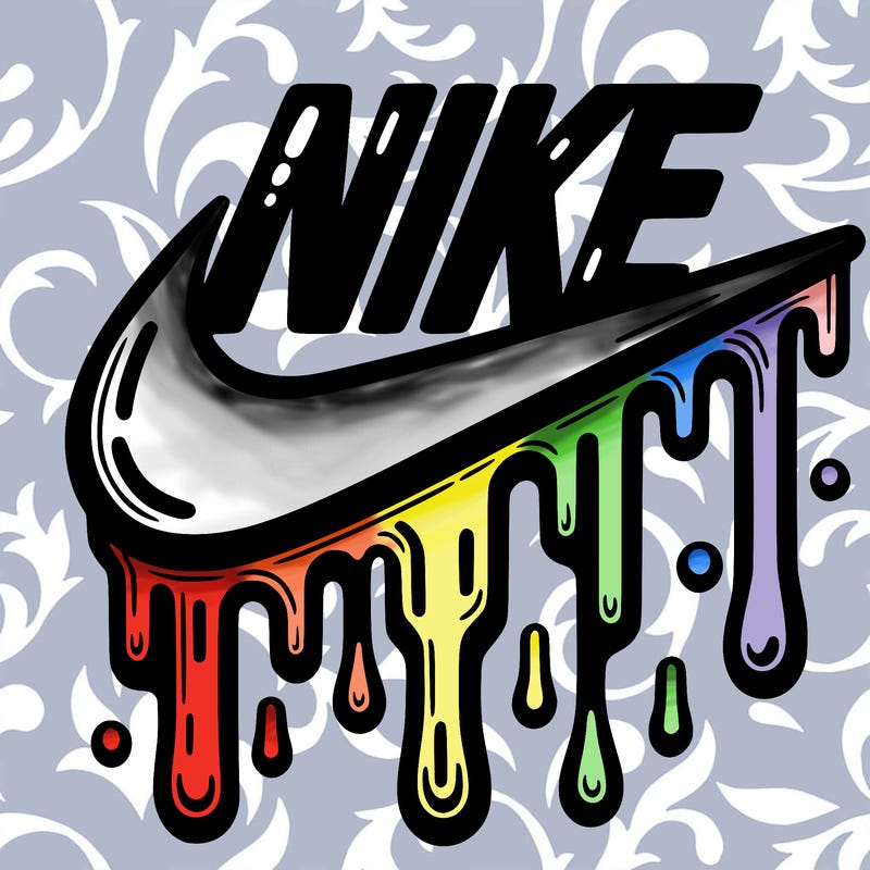 dripping nike logo