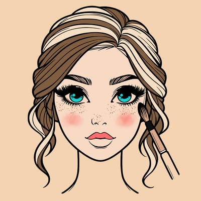 realistic person with makeup