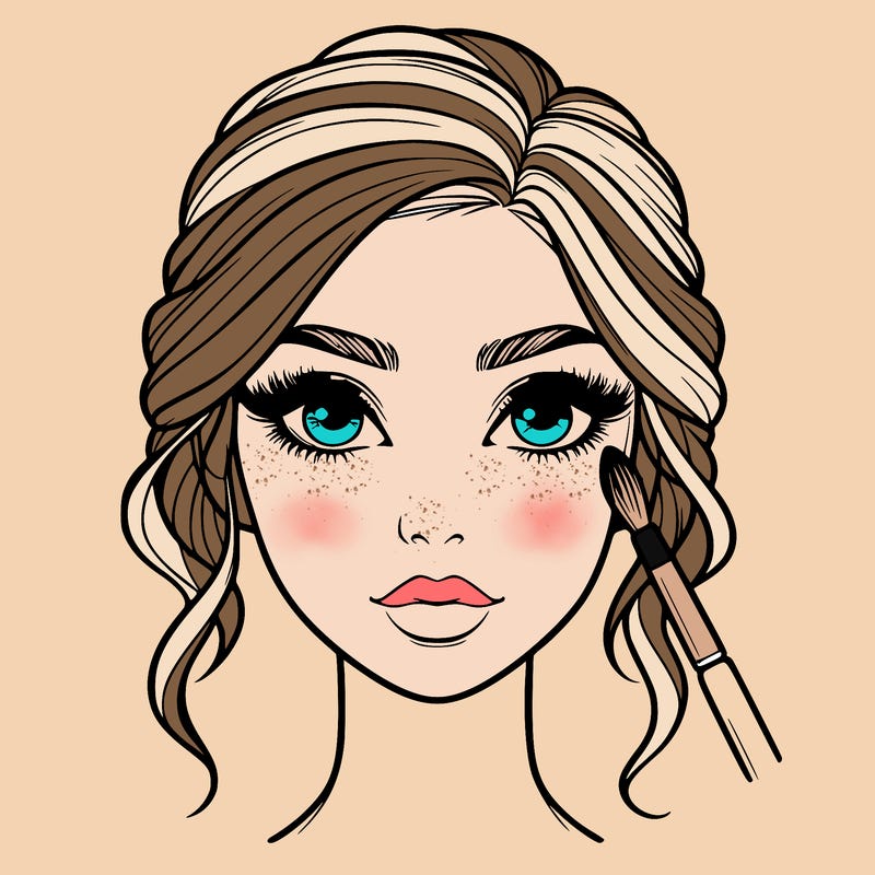 realistic person with makeup