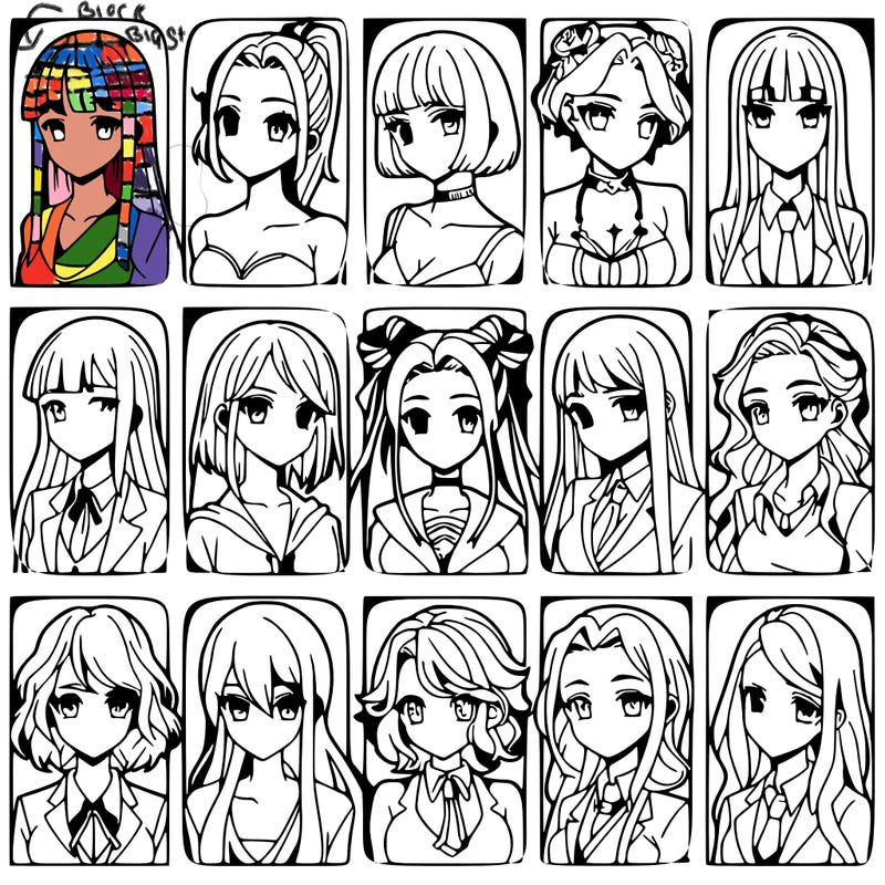 girls that look diffrent anime