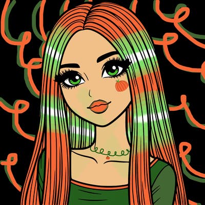 realistic girl with straight and long hair