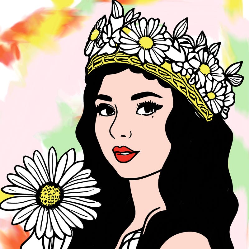 girl with flowers crown