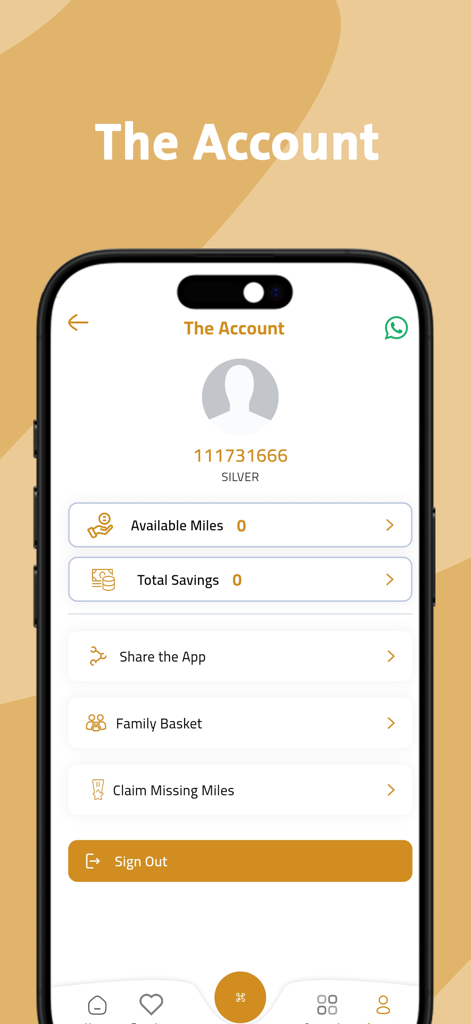 Homat Alwatan UAE - Homat Alwatan UAE app account screen showing member ID silver status and loyalty miles