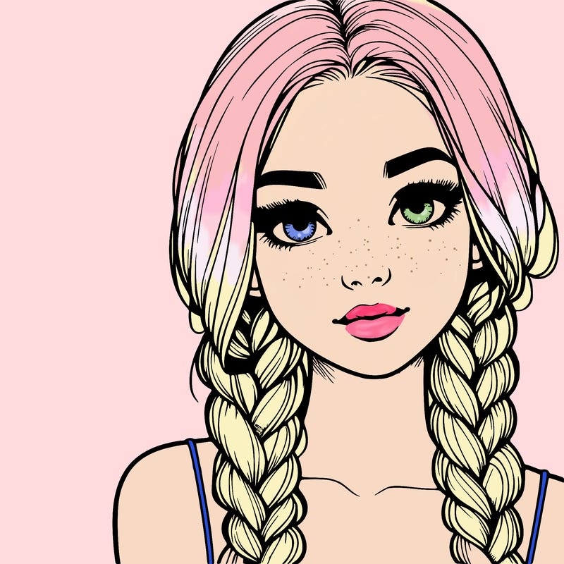 realistic girl with braids