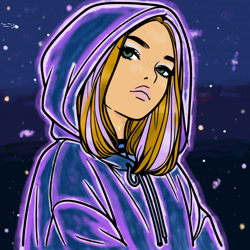 a realistic girl in a hoodie