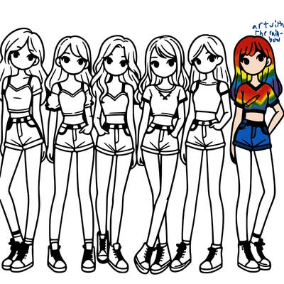 a group of girls wearing crop tops and shorts