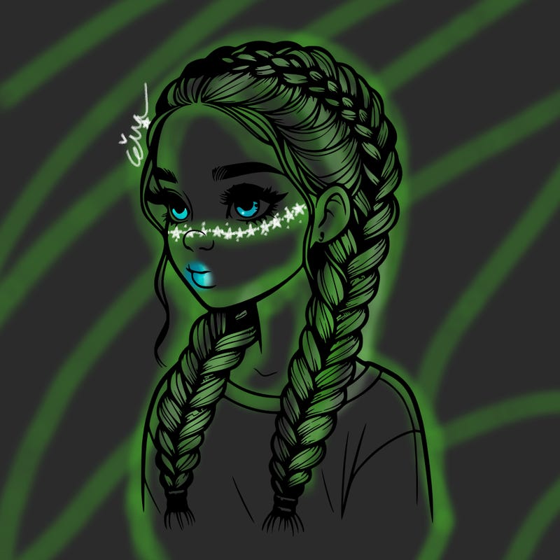 realistic girl with braids