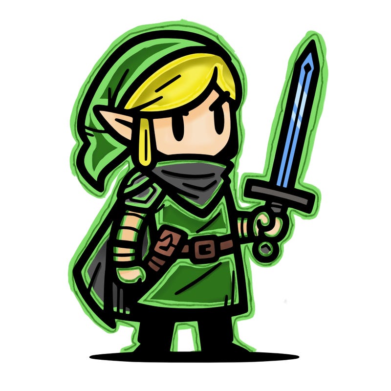 legend of zelda link with a sword
