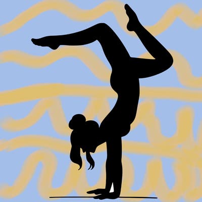 a woman doing a handstand