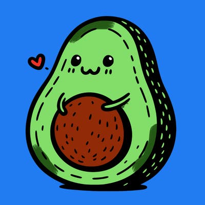 an avocado hugging an avocado