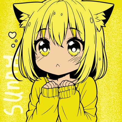 shy anime catgirl