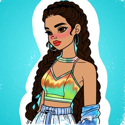 beautiful woman with braided hair crop top