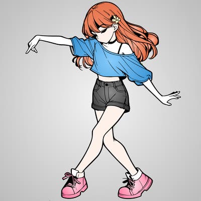 realistic girl danceing