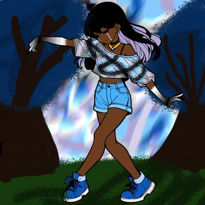 realistic girl danceing